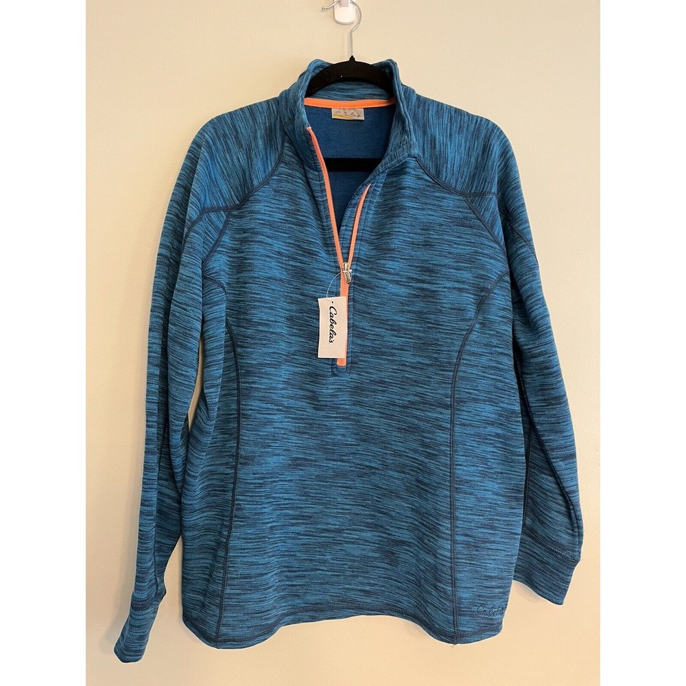 NWT Cabela’s Blue Pullover Sweater Jacket Activewear Thumb Holes Women’s 2X